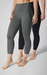 2 PK Interlock Side Pocket and Everyday Capris - 90 Degree by Reflex