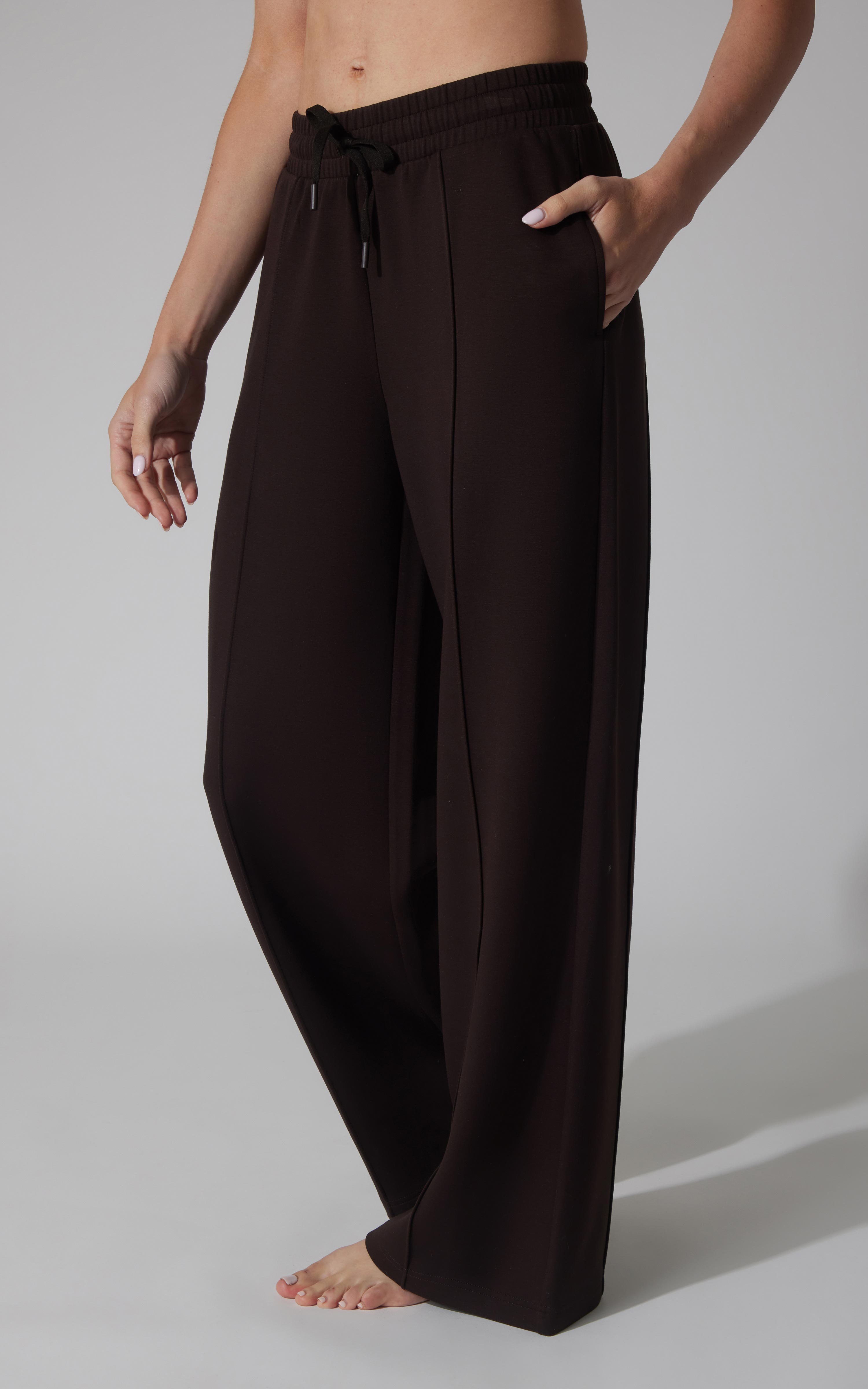 Softlite Fleece Timeless Pintuck Wide Leg Pant - 90 Degree by Reflex