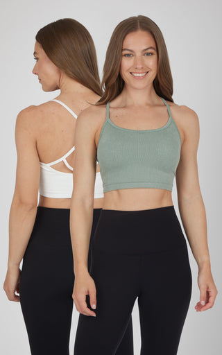2 PK Ribbed Seamless Rosaline Bra - Our Cafe Story - 90 Degree by Reflex