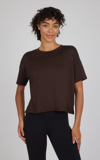 2 Pack Super Soft Deluxe Boxy Cropped Tee - Our Cafe Story - 90 Degree by Reflex