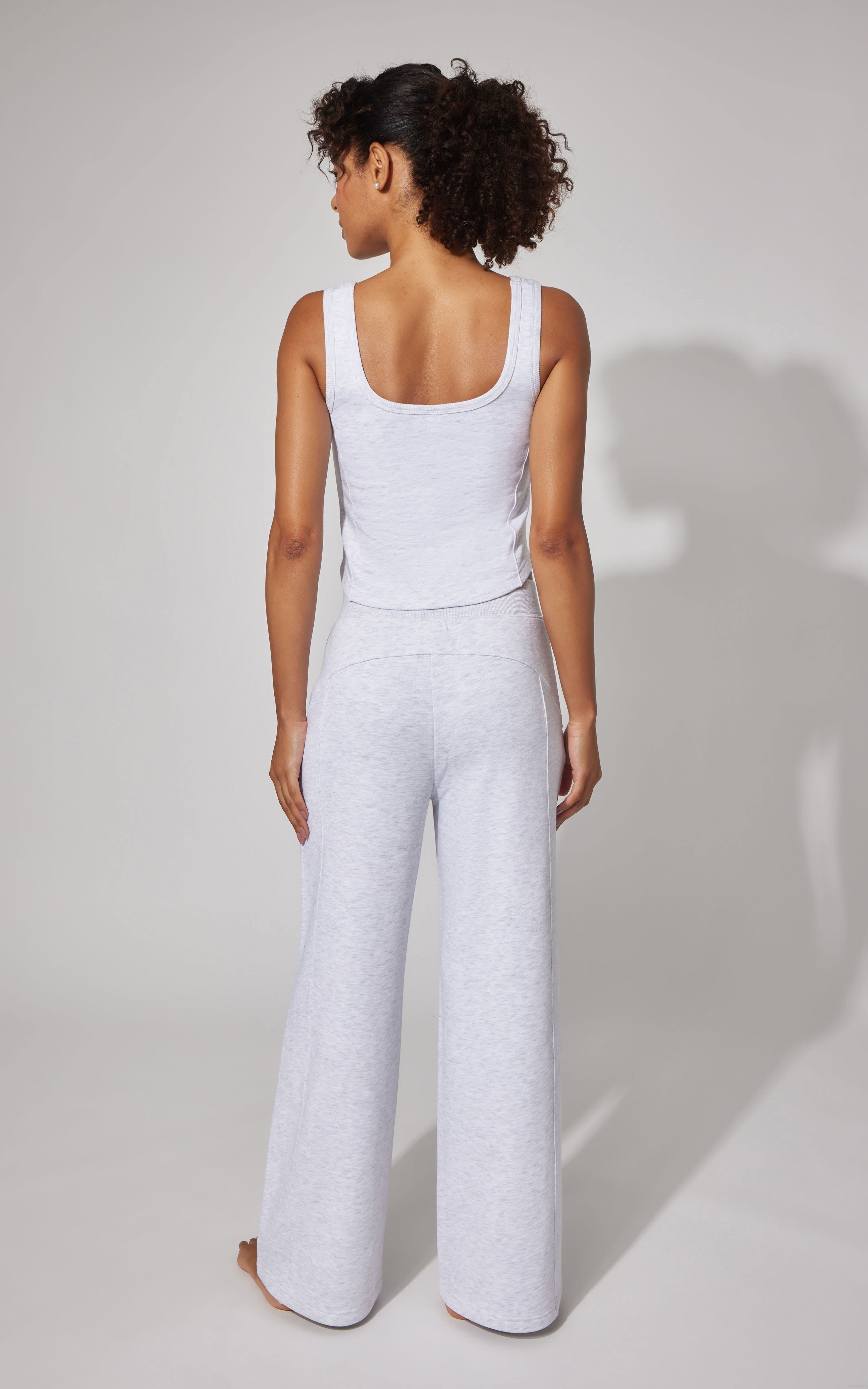 Terry Corset Tank & Fleece Wide Leg Pant Set - 90 Degree by Reflex