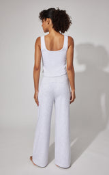 Terry Corset Tank & Fleece Wide Leg Pant Set