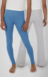 Girls 2 Pack  Interlock Everyday Full Length Legging and Everyday Interlock High Waist Flared Pant - 90 Degree by Reflex