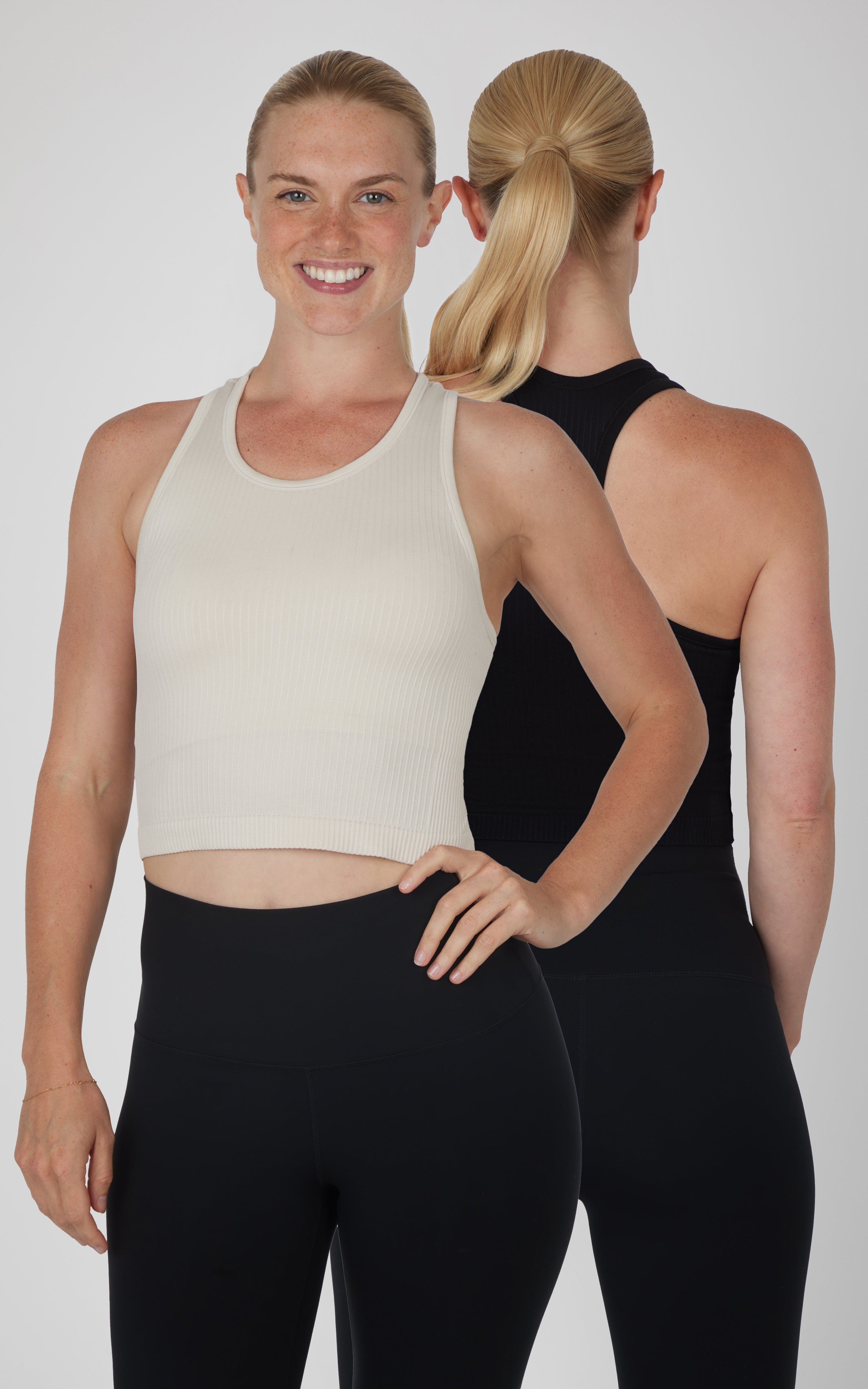 2 PK Racerback Tank with Built in  Bra - Our Petal Tone Story - 90 Degree by Reflex