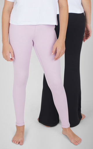 Girls 2 Pack Polarlux Everyday Full Length Tight and Polarlux Everyday Flared Leg Pant - 90 Degree by Reflex