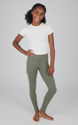 Girls 2 PK Polarlux Everyday Cargo Pocket Legging + Everyday Basic Legging - 90 Degree by Reflex
