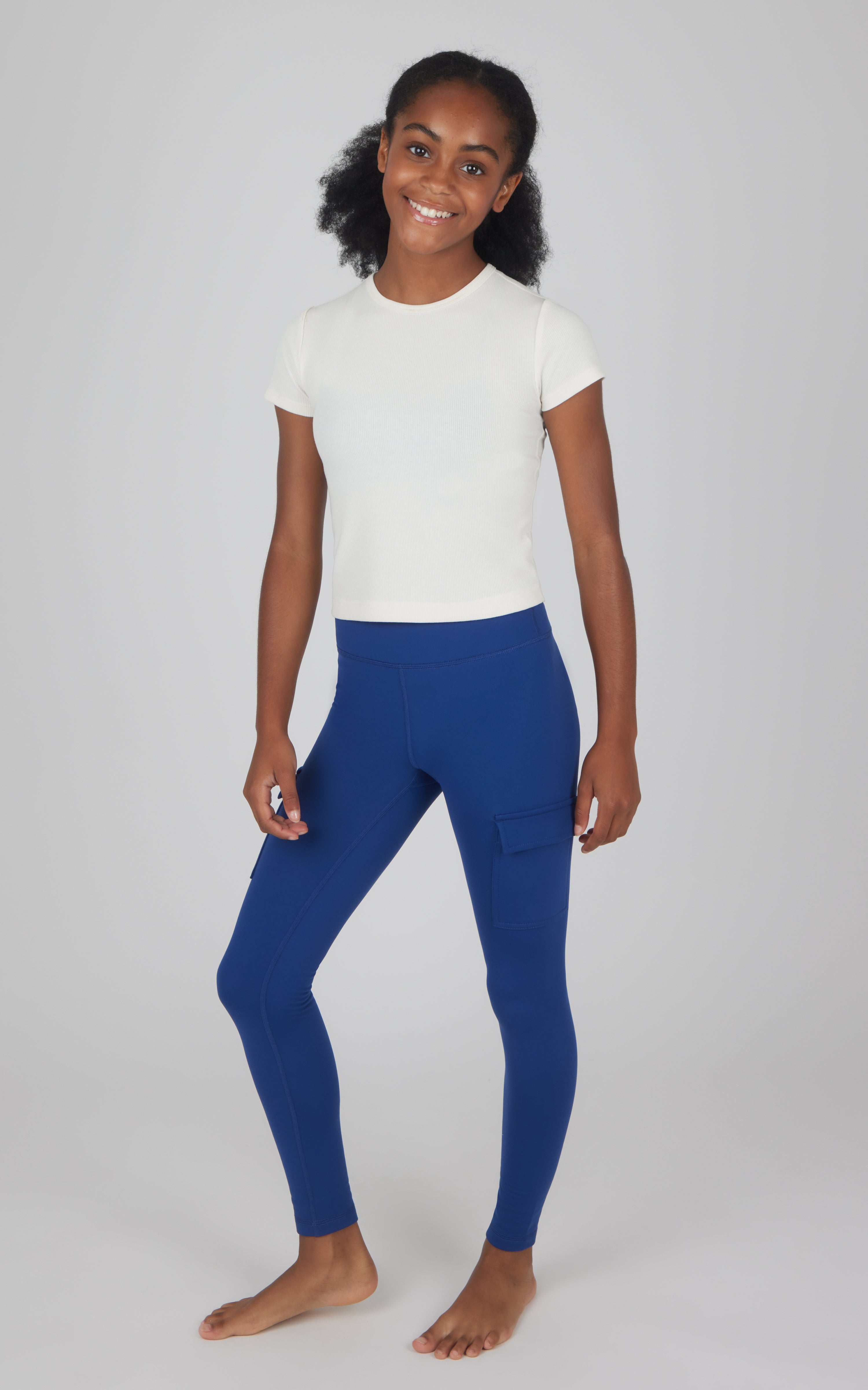 Girls 2 PK Polarlux Everyday Cargo Pocket Legging + Everyday Basic Legging - 90 Degree by Reflex