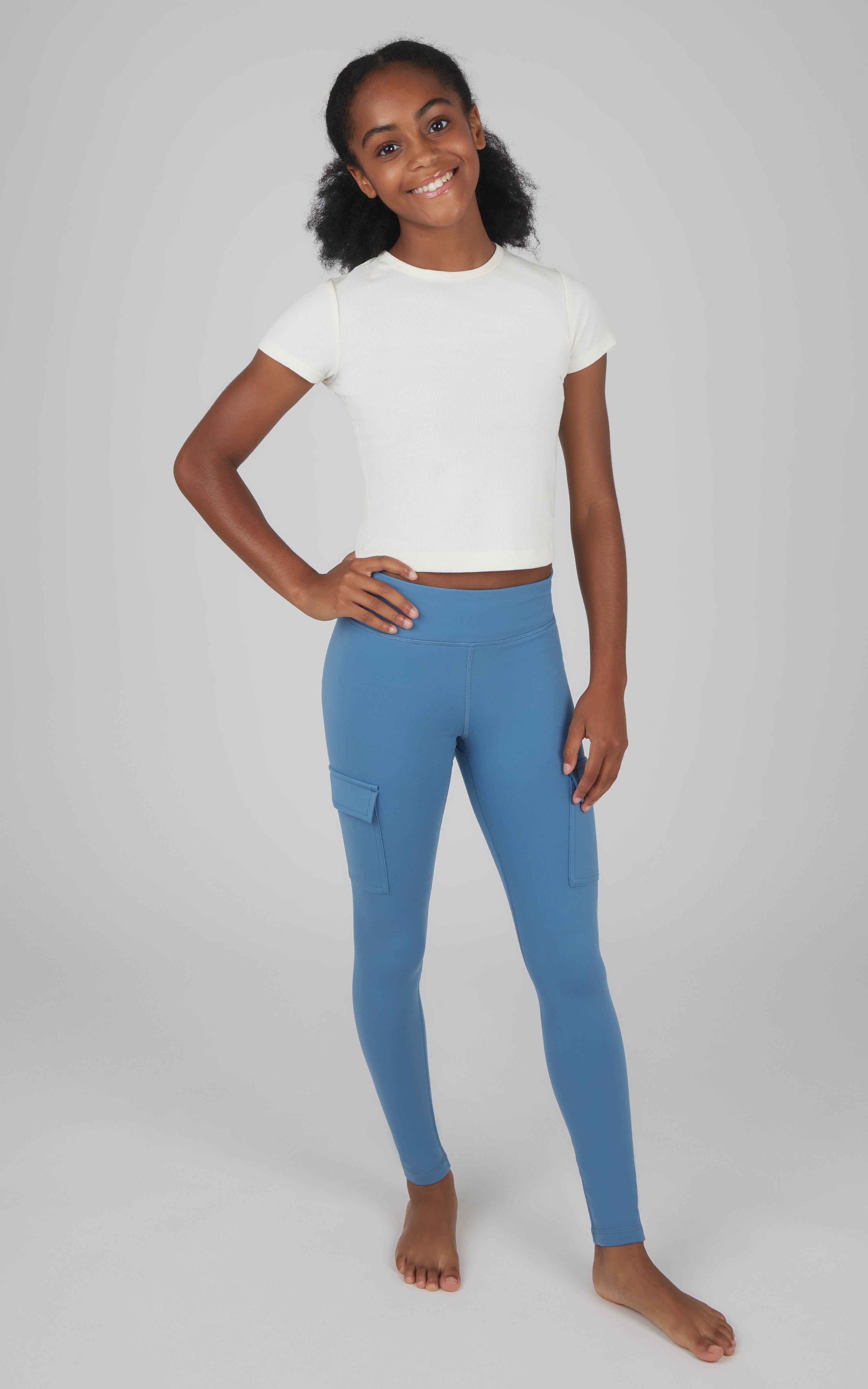 Girls 2 PK Polarlux Everyday Cargo Pocket Legging + Everyday Basic Legging - 90 Degree by Reflex
