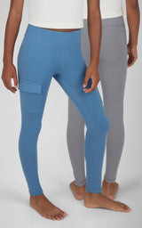 Girls 2 PK Polarlux Everyday Cargo Pocket Legging + Everyday Basic Legging