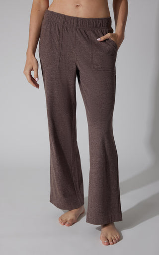 Marled Pique Wide Leg Pant