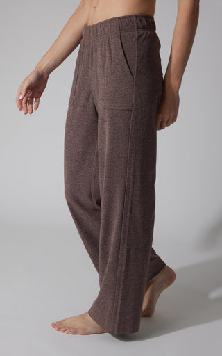 Marled Pique Wide Leg Pant