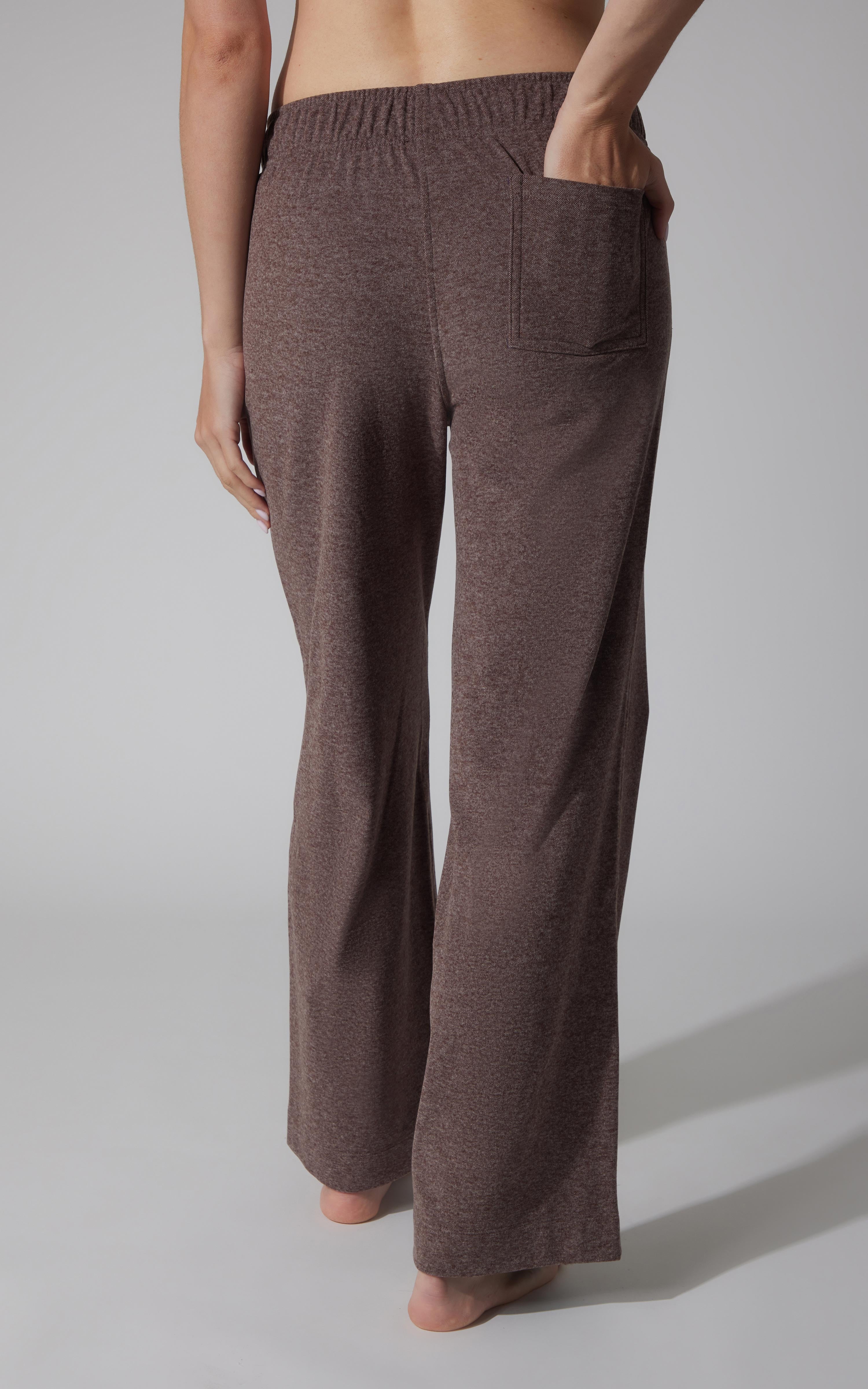 Marled Pique Wide Leg Pant
