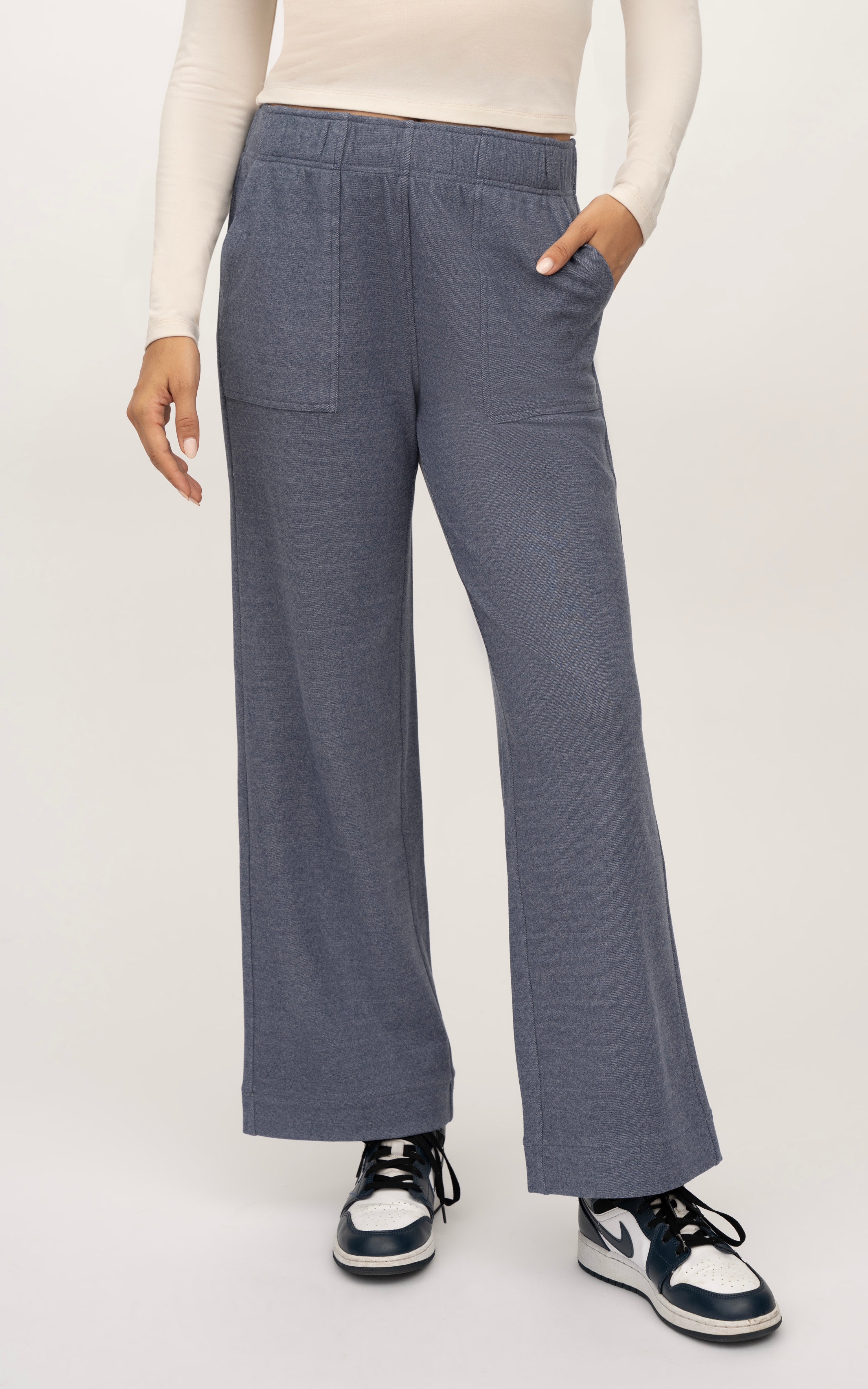 Marled Pique Daisy Wide Leg