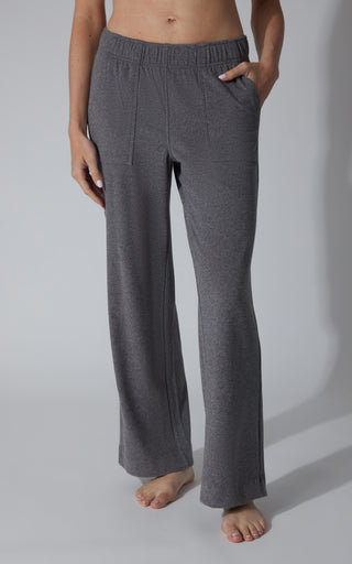 Marled Pique Wide Leg Pant
