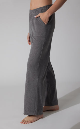 Marled Pique Wide Leg Pant