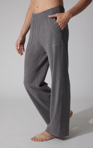 Marled Pique Wide Leg Pant