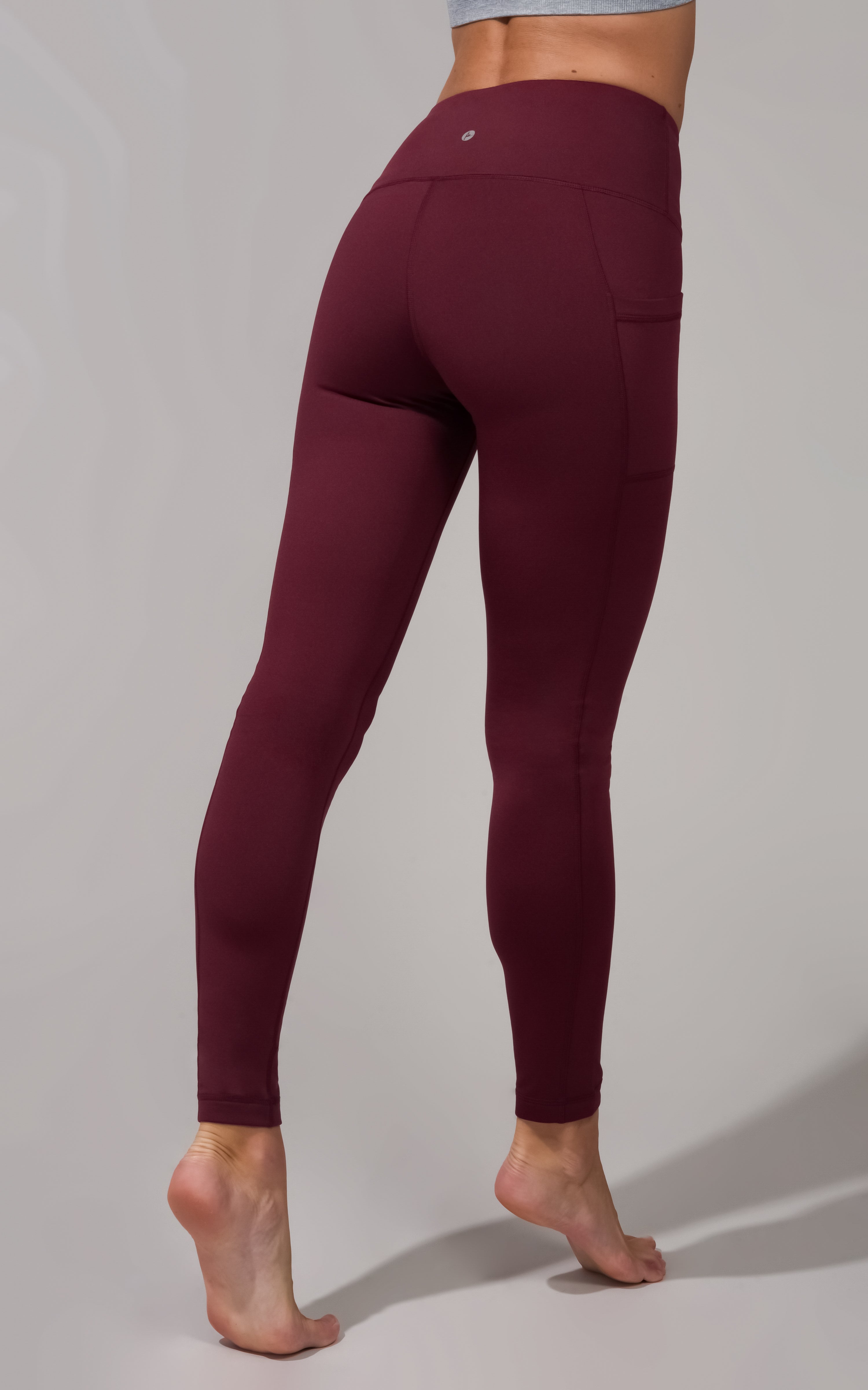 Cold Gear High Waist Fleece Lined Legging with Side Pockets - 90 Degree by Reflex