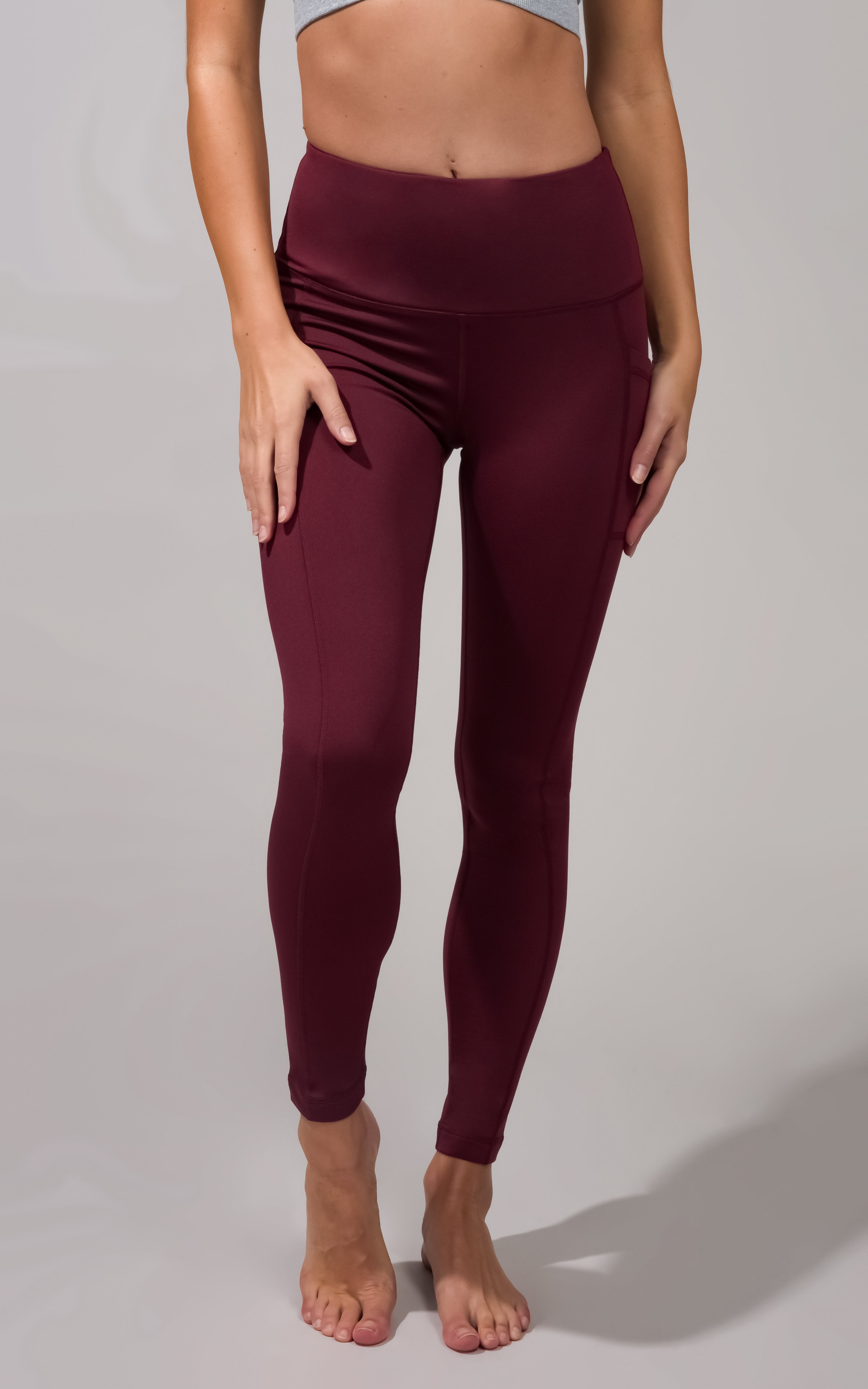 Cold Gear High Waist Fleece Lined Legging with Side Pockets - 90 Degree by Reflex