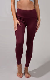 Cold Gear High Waist Fleece Lined Legging with Side Pockets - 90 Degree by Reflex