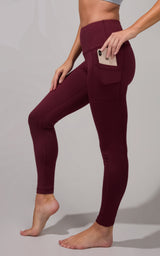 Cold Gear High Waist Fleece Lined Legging with Side Pockets - 90 Degree by Reflex