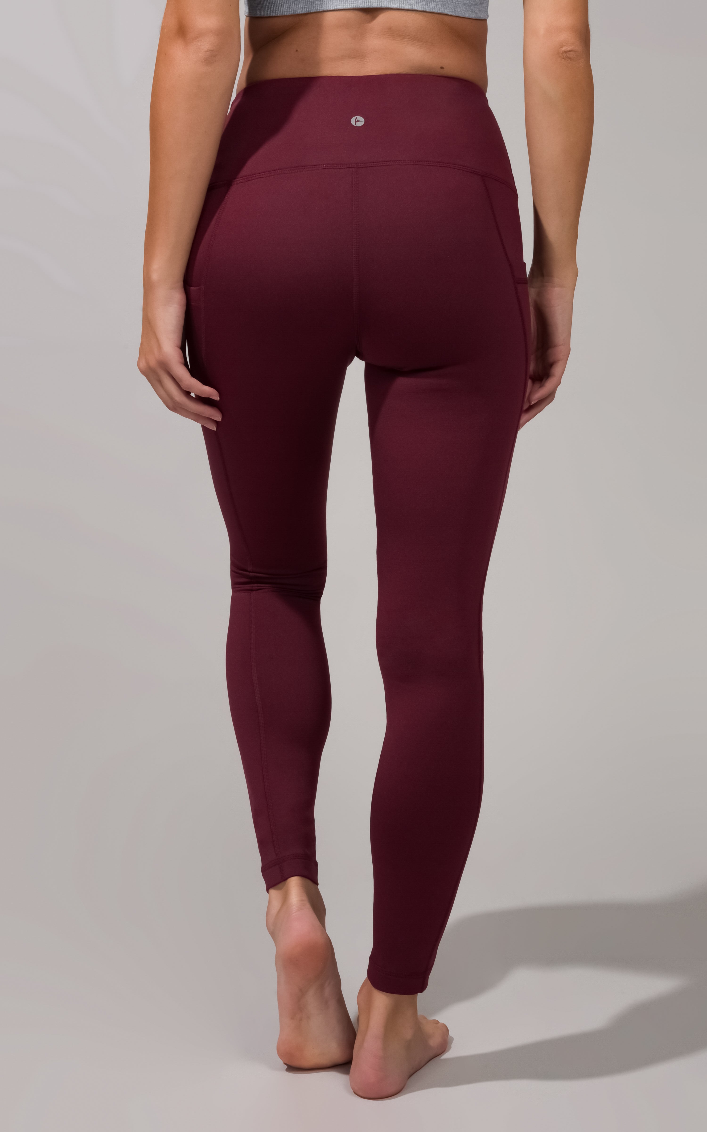 Cold Gear High Waist Fleece Lined Legging with Side Pockets - 90 Degree by Reflex