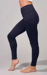 Cold Gear High Waist Fleece Lined Legging with Side Pockets - 90 Degree by Reflex