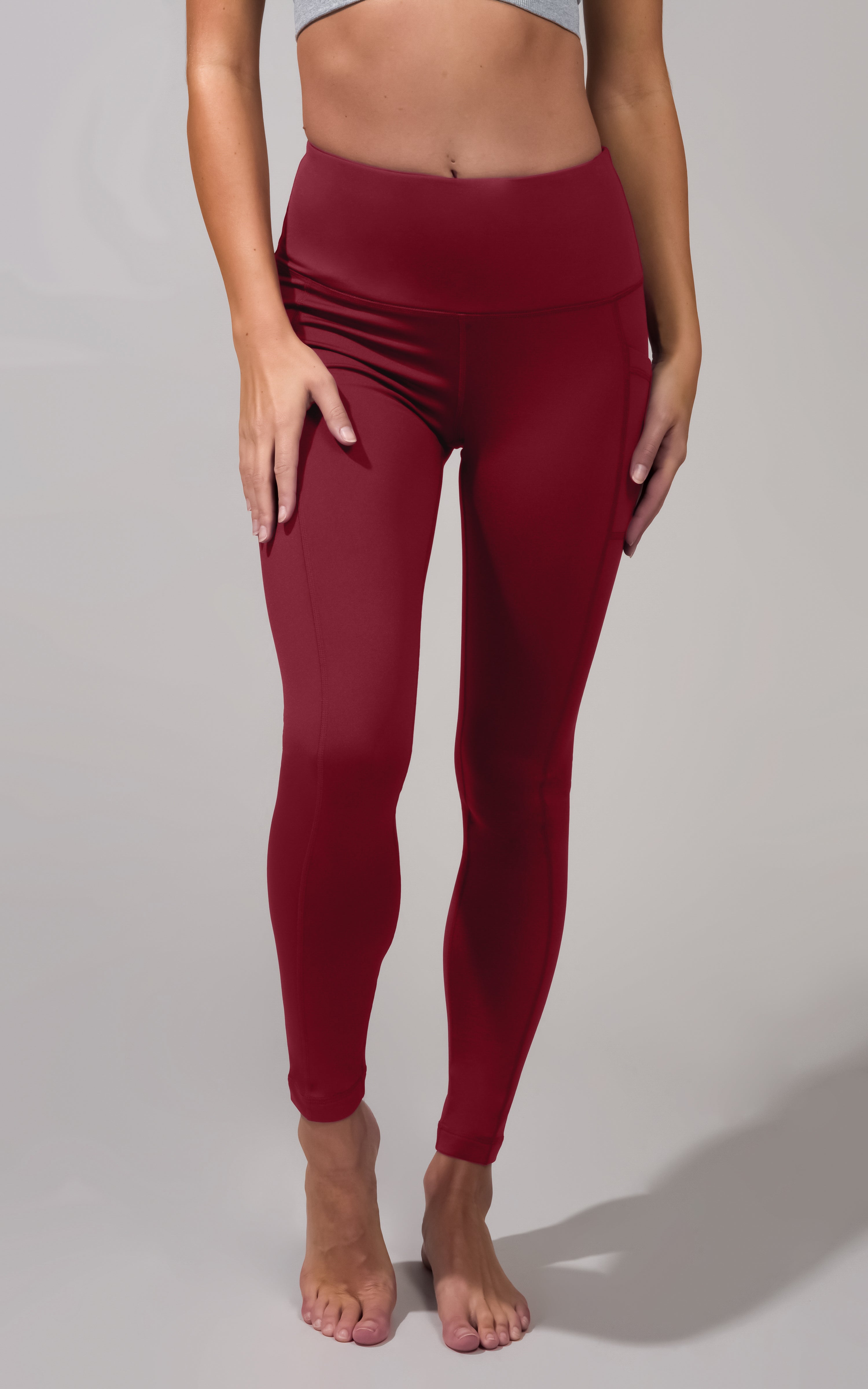 Cold Gear High Waist Fleece Lined Legging with Side Pockets - 90 Degree by Reflex
