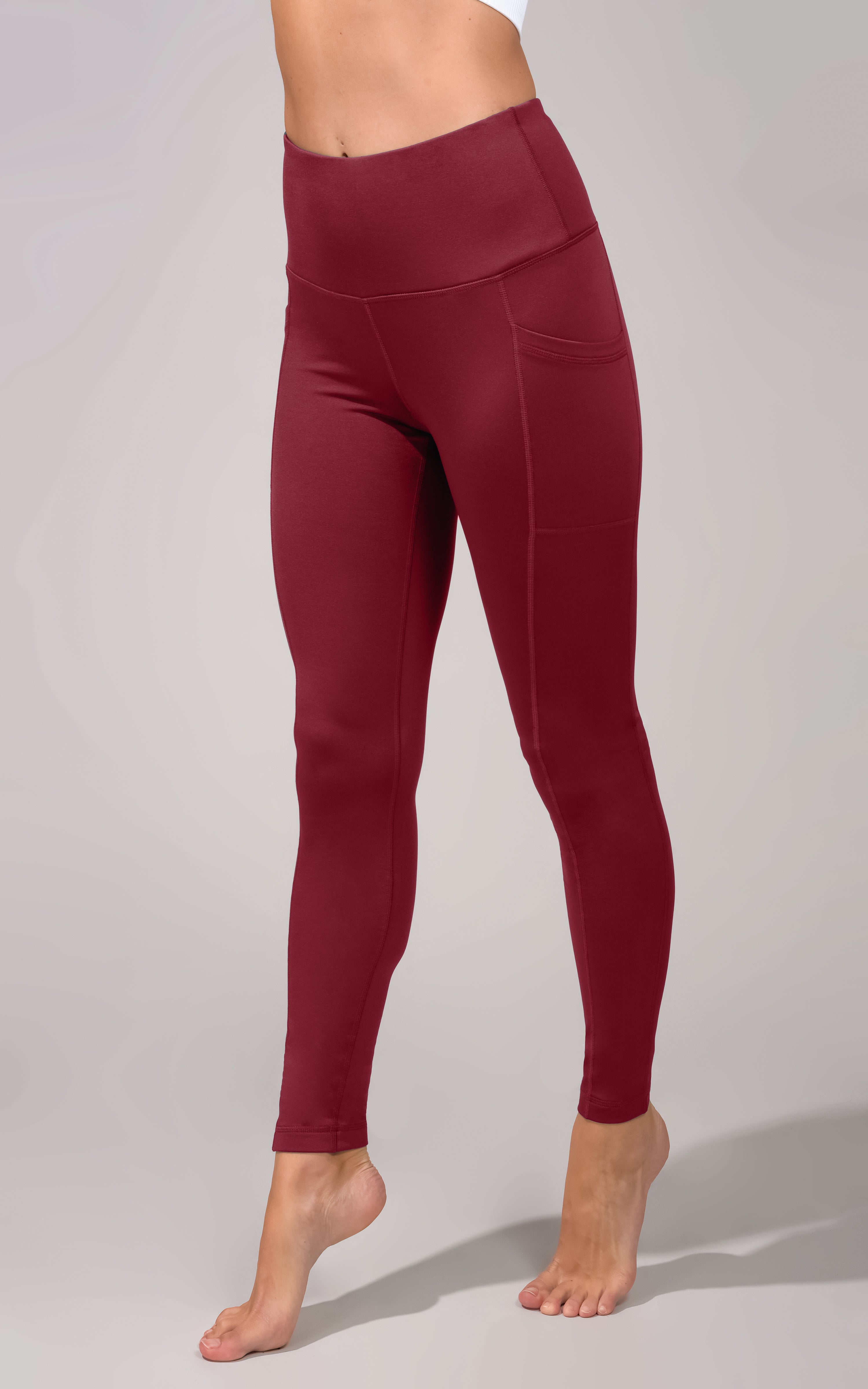 Cold Gear High Waist Fleece Lined Legging with Side Pockets - 90 Degree by Reflex