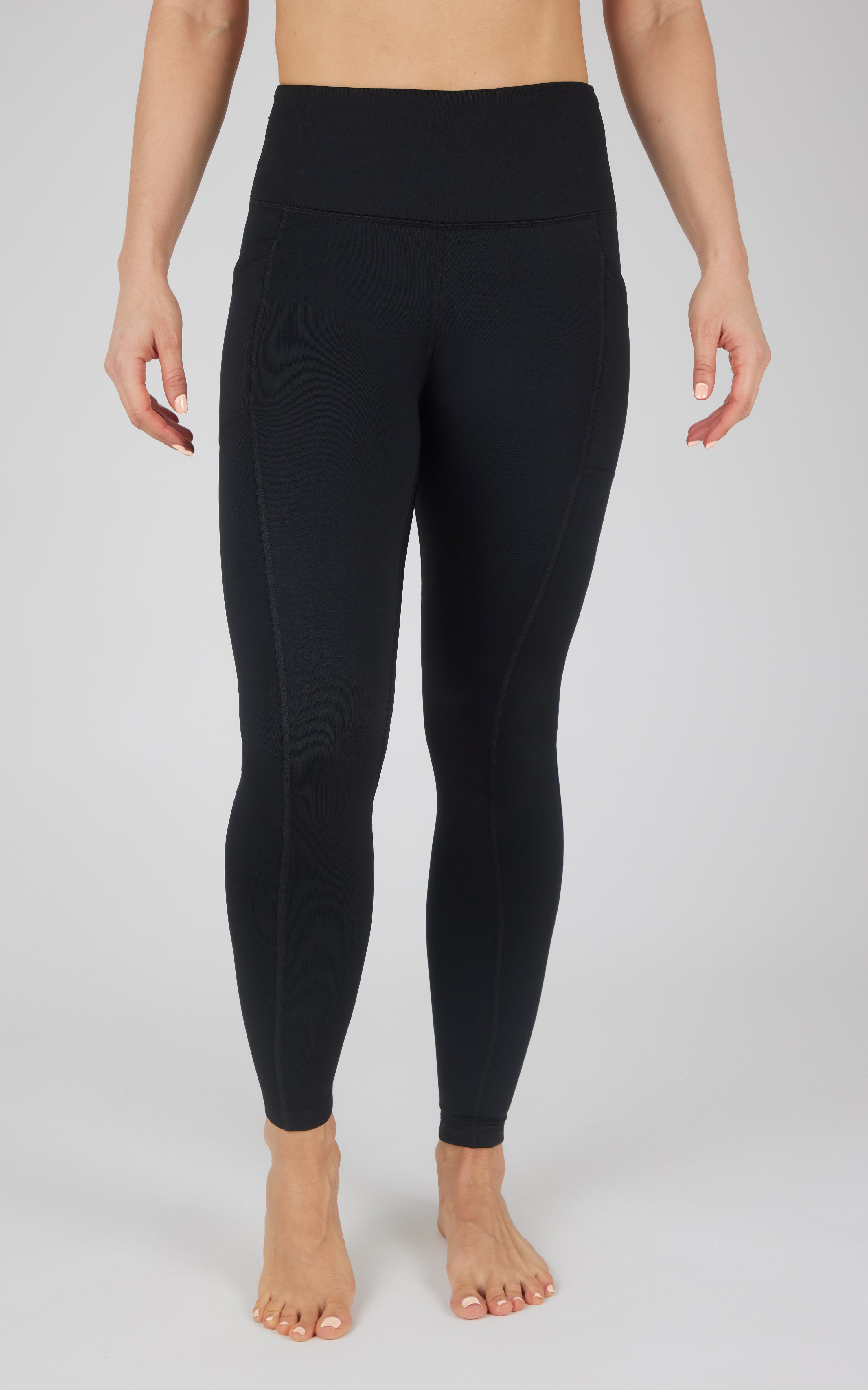 Cold Gear High Waist Fleece Lined Legging with Side Pockets - 90 Degree by Reflex