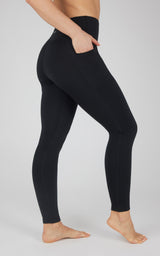 Cold Gear High Waist Fleece Lined Legging with Side Pockets - 90 Degree by Reflex