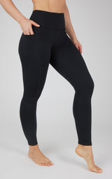 Cold Gear High Waist Fleece Lined Legging with Side Pockets - 90 Degree by Reflex