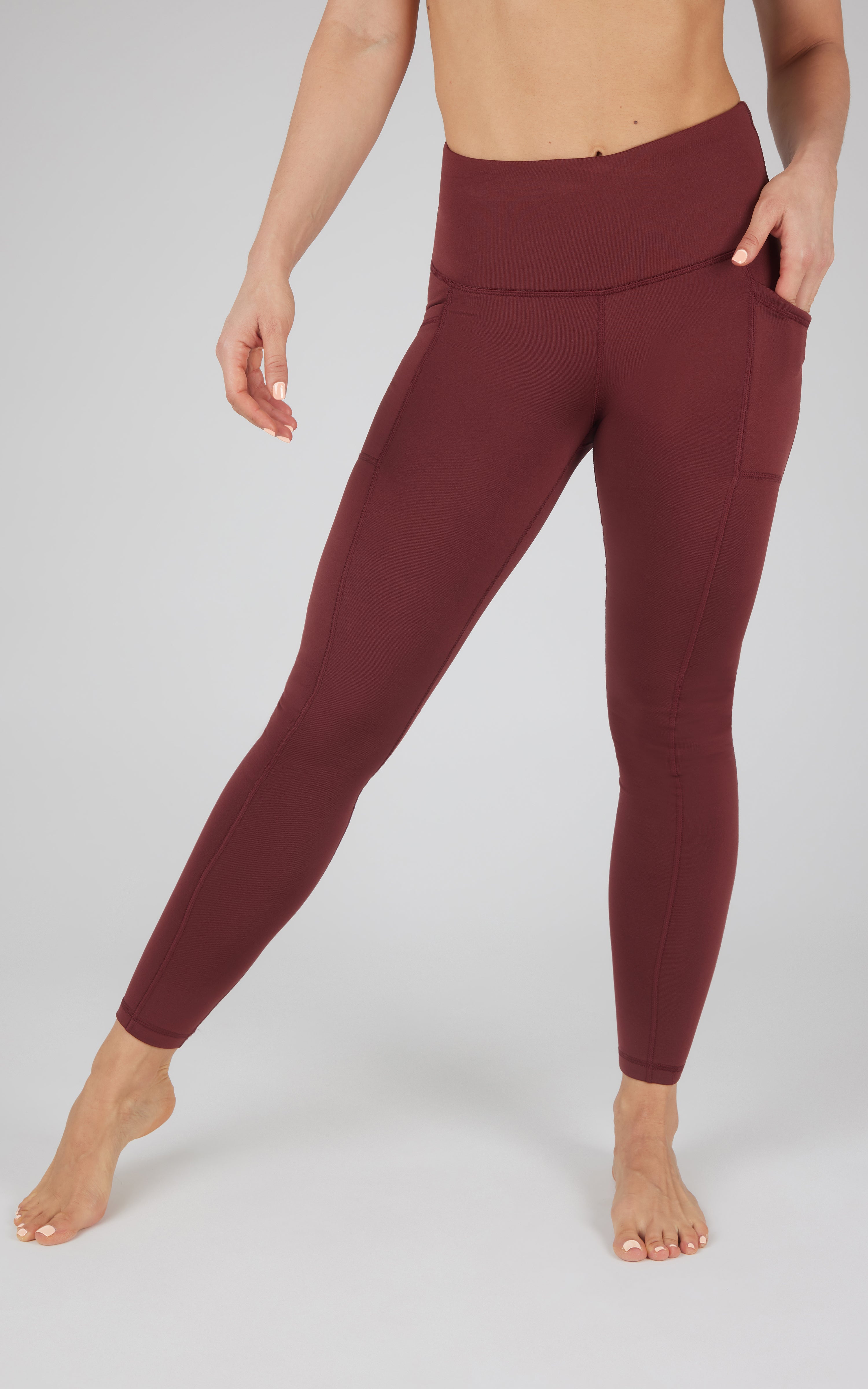 Cold Gear High Waist Fleece Lined Legging with Side Pockets - 90 Degree by Reflex