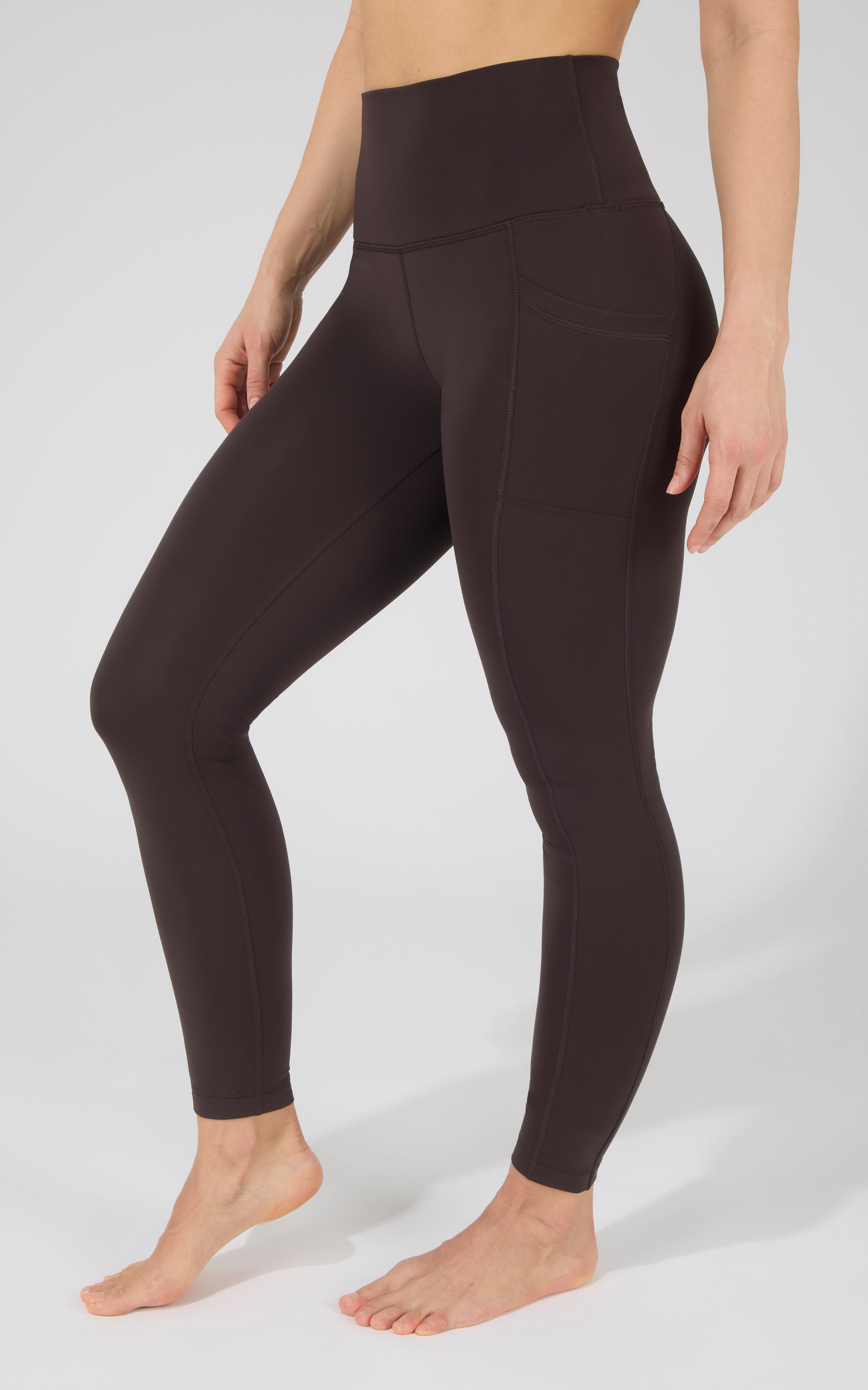 Cold Gear High Waist Fleece Lined Legging with Side Pockets - 90 Degree by Reflex