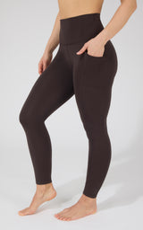 Cold Gear High Waist Fleece Lined Legging with Side Pockets - 90 Degree by Reflex