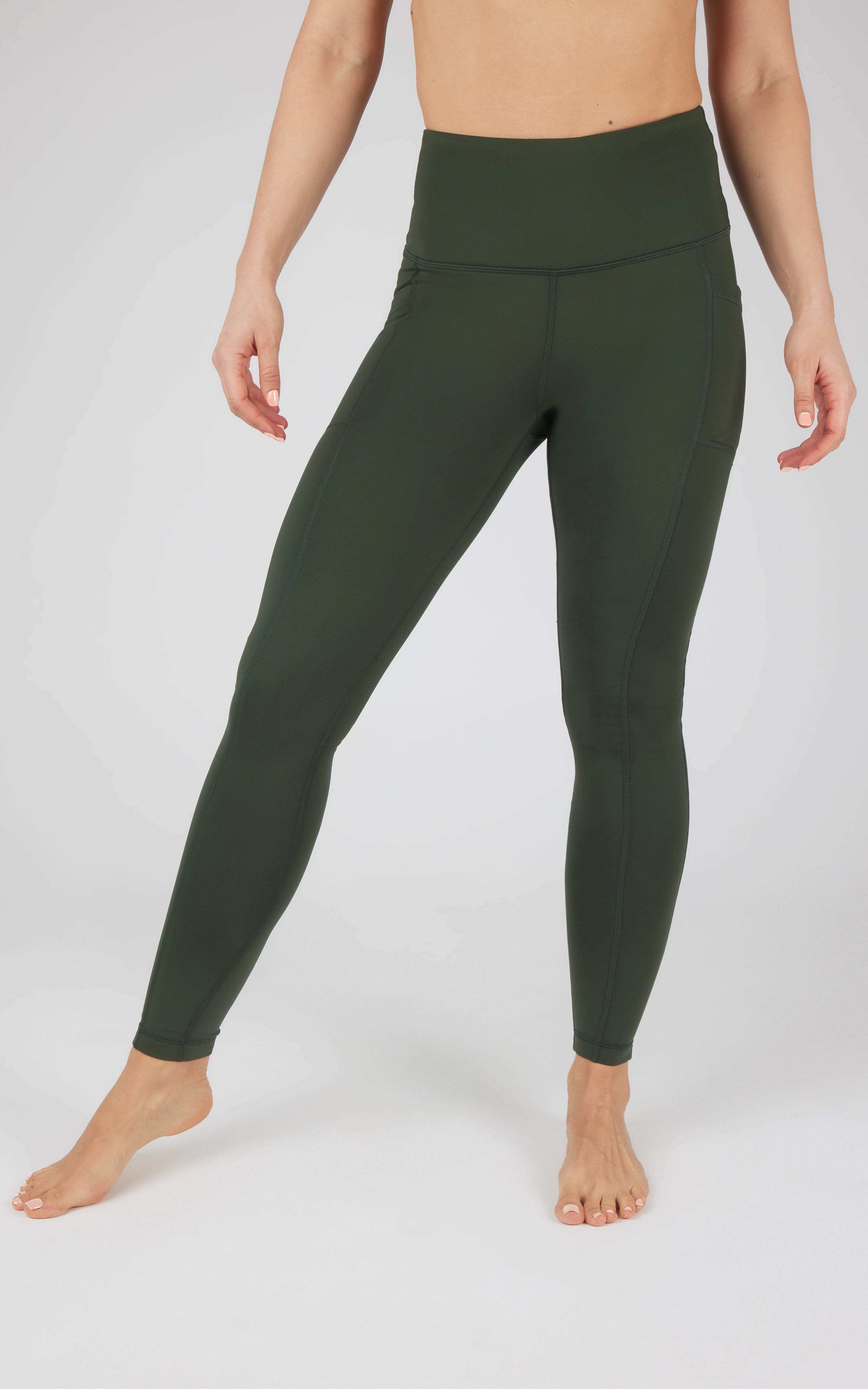 Cold Gear High Waist Fleece Lined Legging with Side Pockets - 90 Degree by Reflex