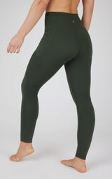 Cold Gear High Waist Fleece Lined Legging with Side Pockets - 90 Degree by Reflex