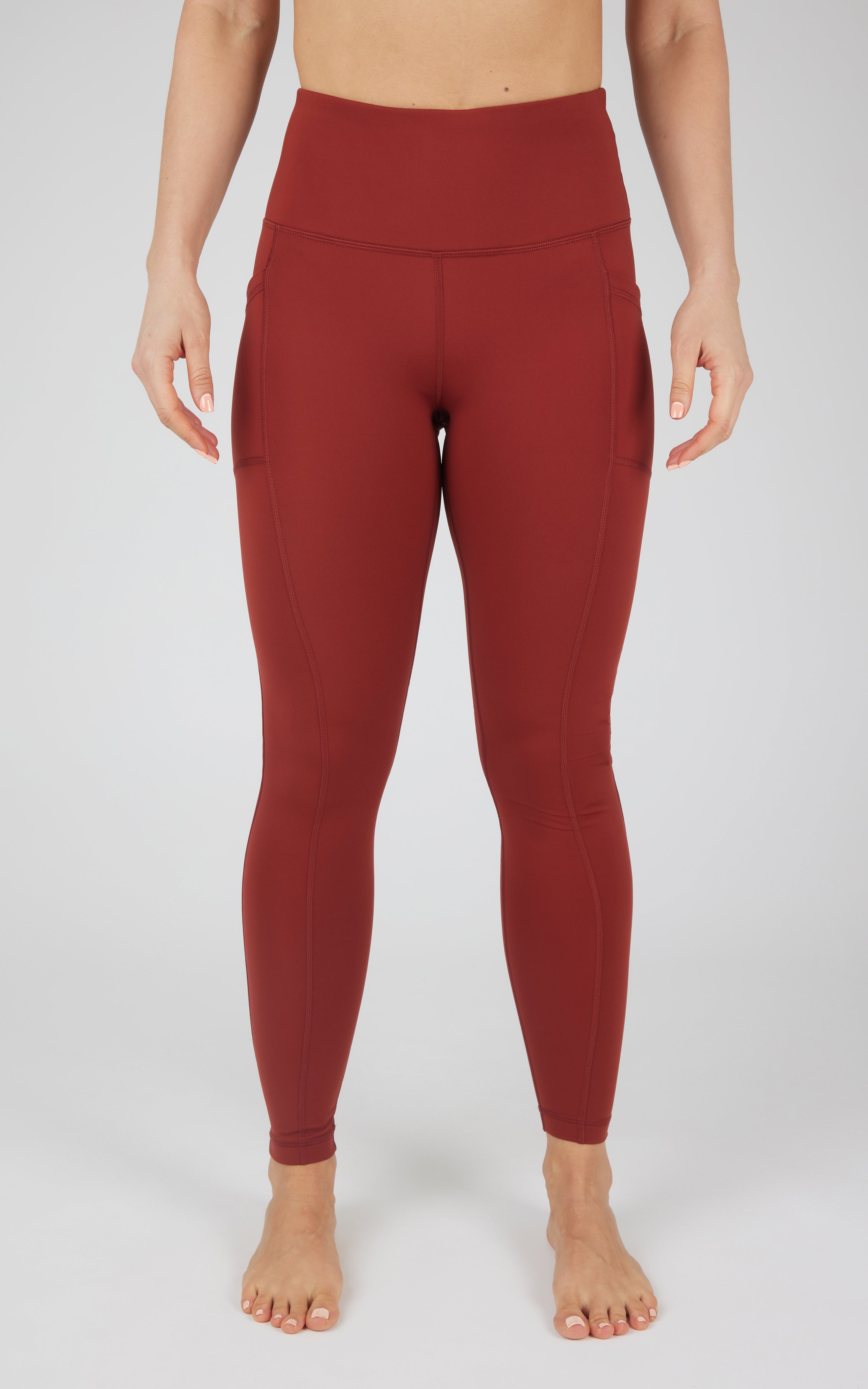 Cold Gear High Waist Fleece Lined Legging with Side Pockets - 90 Degree by Reflex