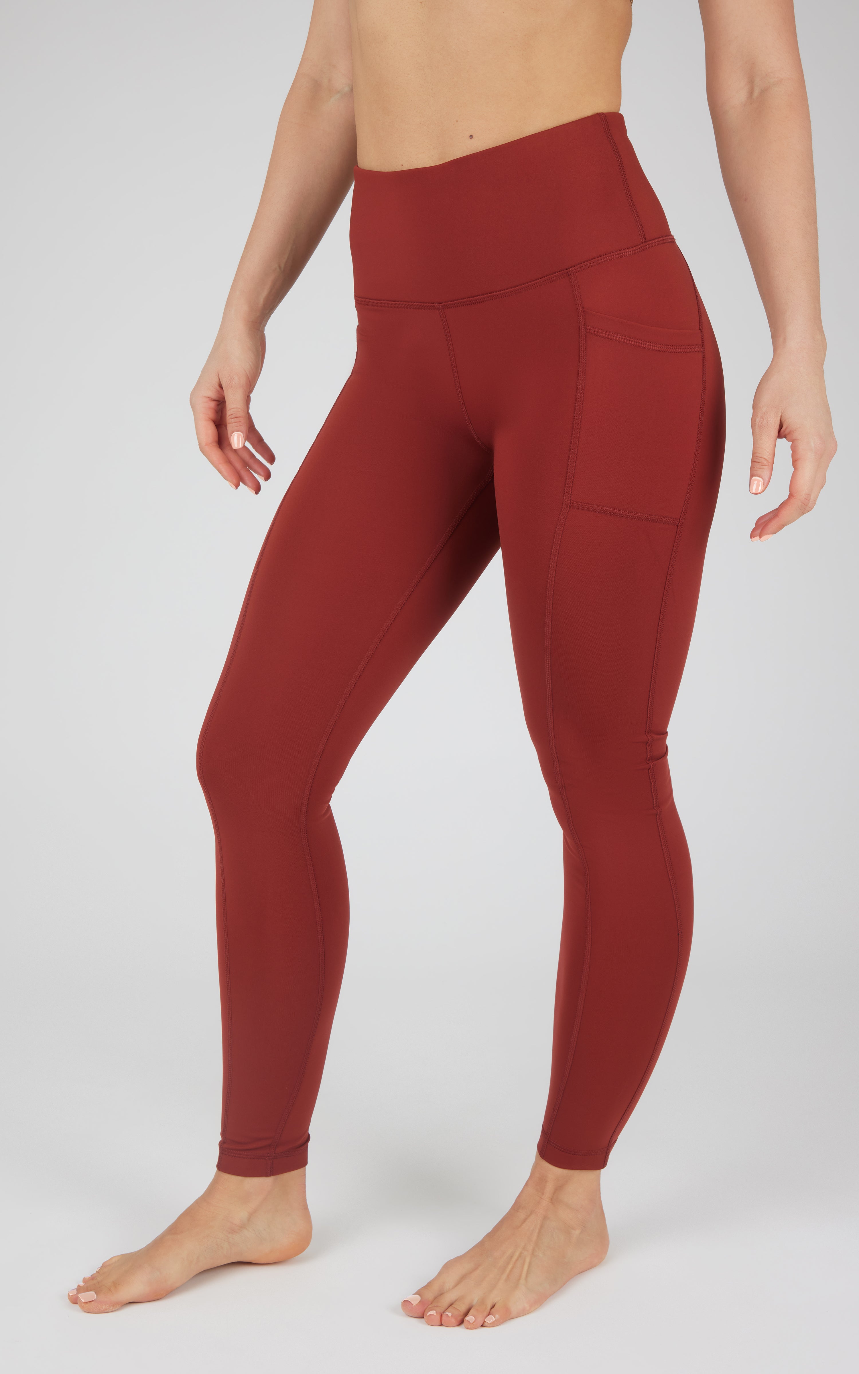 Cold Gear High Waist Fleece Lined Legging with Side Pockets - 90 Degree by Reflex