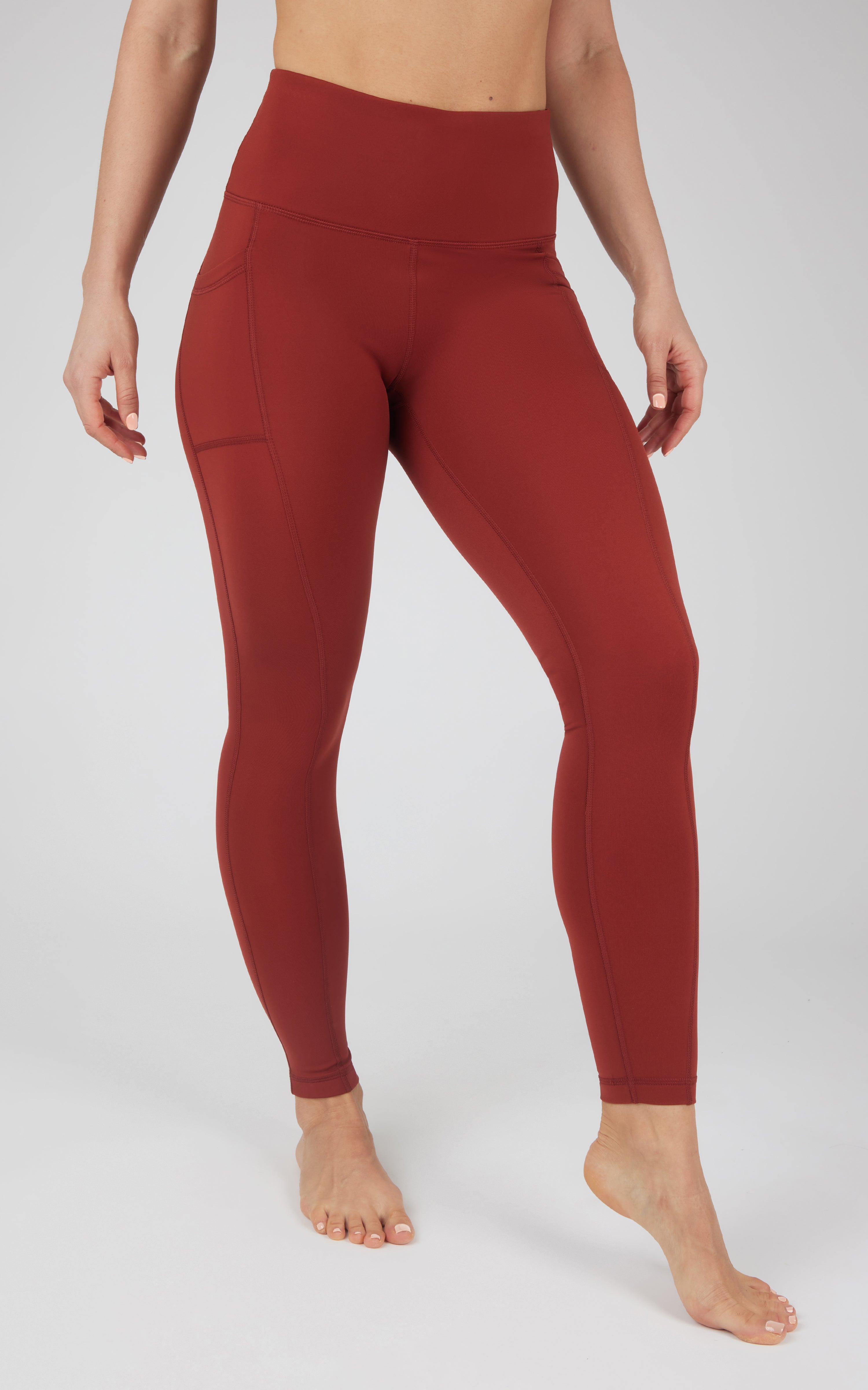 Cold Gear High Waist Fleece Lined Legging with Side Pockets - 90 Degree by Reflex