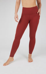 Cold Gear High Waist Fleece Lined Legging with Side Pockets - 90 Degree by Reflex