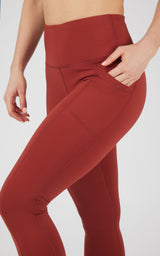 Cold Gear High Waist Fleece Lined Legging with Side Pockets - 90 Degree by Reflex
