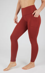 Cold Gear High Waist Fleece Lined Legging with Side Pockets - 90 Degree by Reflex