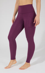 Cold Gear High Waist Fleece Lined Legging with Side Pockets - 90 Degree by Reflex