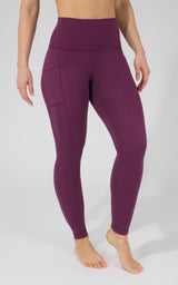 Cold Gear High Waist Fleece Lined Legging with Side Pockets - 90 Degree by Reflex