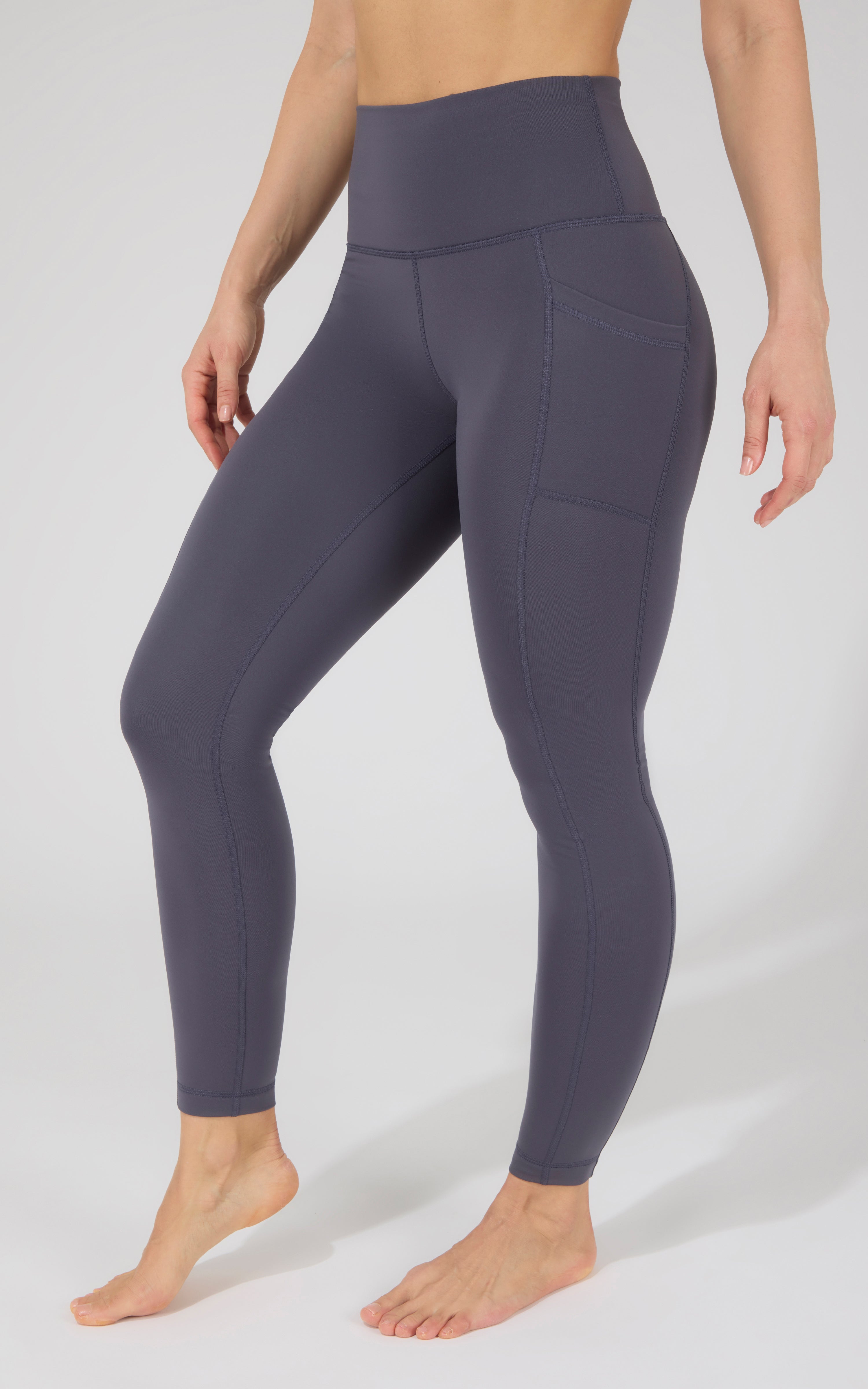 Cold Gear High Waist Fleece Lined Legging with Side Pockets - 90 Degree by Reflex