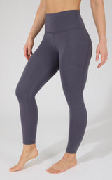 Cold Gear High Waist Fleece Lined Legging with Side Pockets - 90 Degree by Reflex