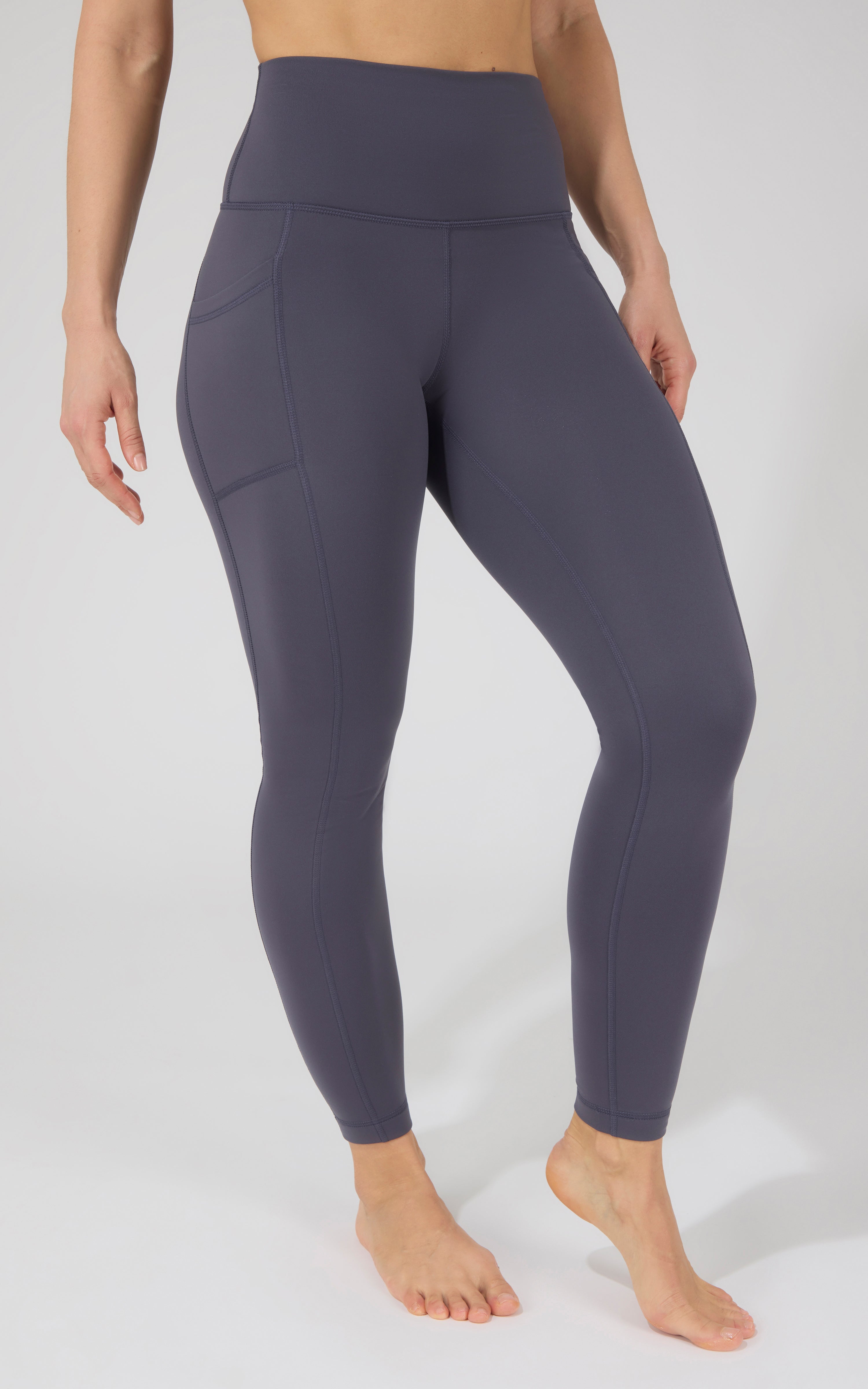Cold Gear High Waist Fleece Lined Legging with Side Pockets - 90 Degree by Reflex
