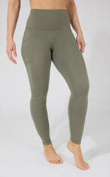 Cold Gear High Waist Fleece Lined Legging with Side Pockets - 90 Degree by Reflex