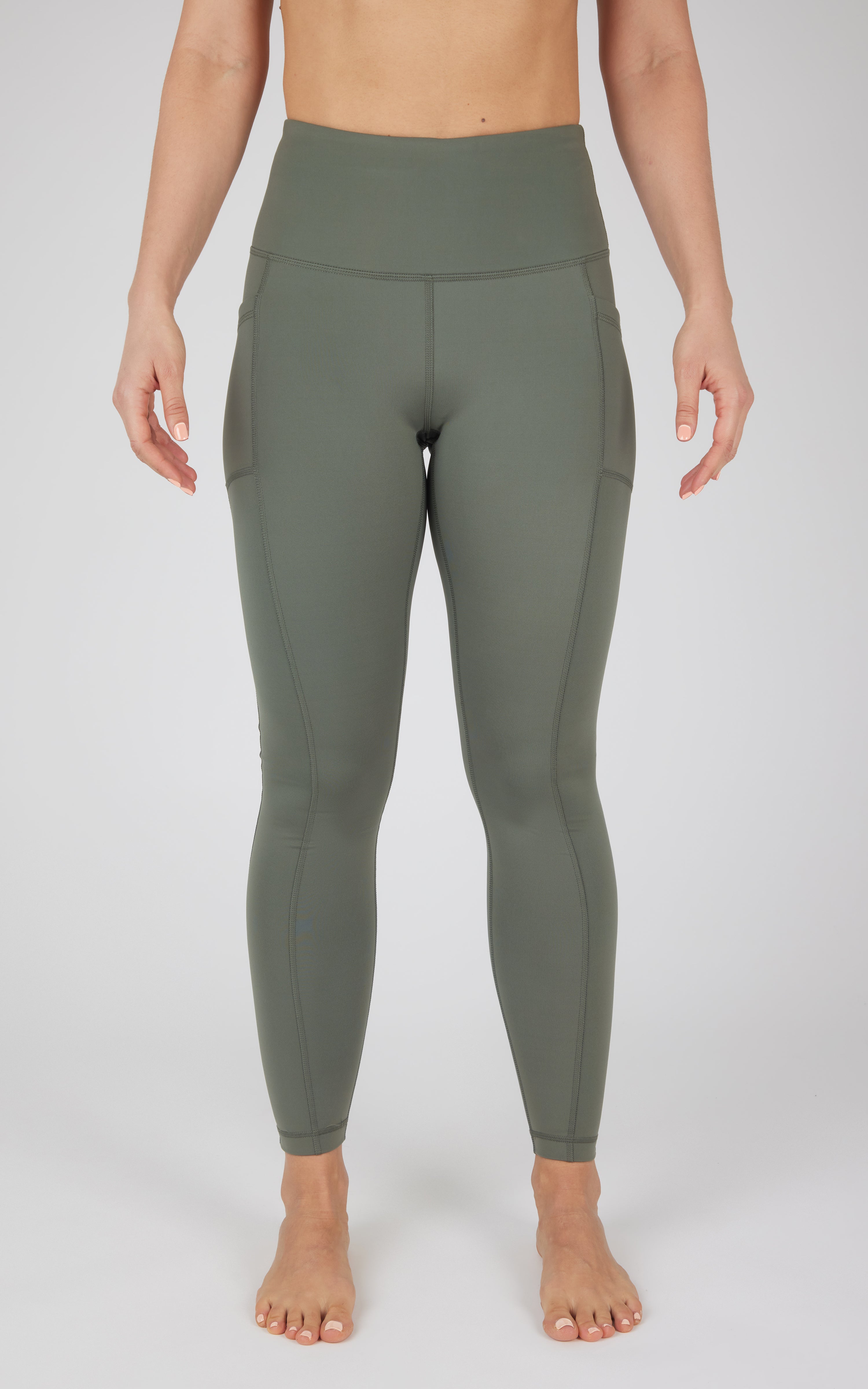 Cold Gear High Waist Fleece Lined Legging with Side Pockets - 90 Degree by Reflex