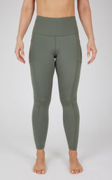 Cold Gear High Waist Fleece Lined Legging with Side Pockets - 90 Degree by Reflex